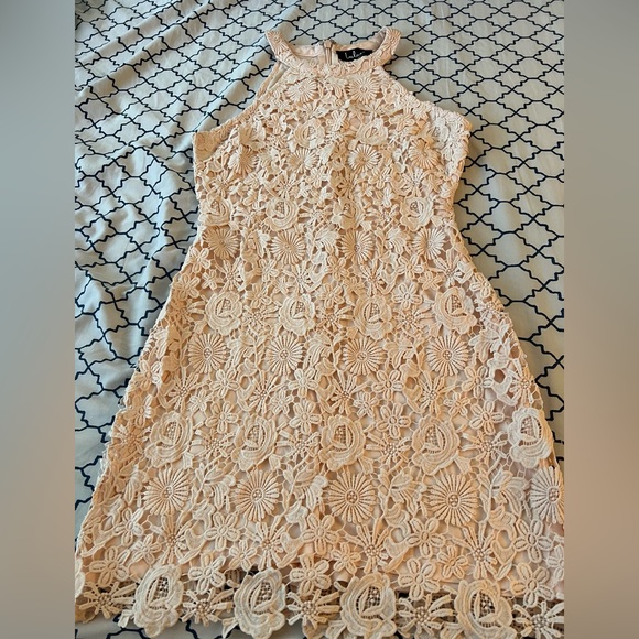 Lulus Love Poem Blush Pink Lace Mini Dress - Picture 3 of 3